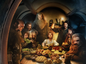 dwarves show up at Bilbo's house