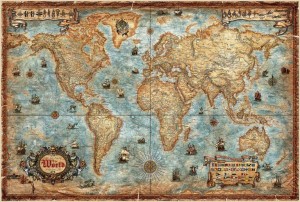 world map antique 3
