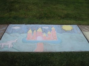 castle chalk drawing